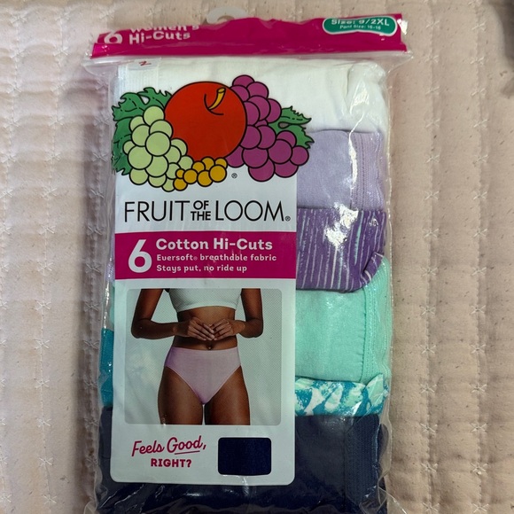Fruit of the Loom Other - Fruit of the Loom Women’s' Cotton Hi-Cut Panties - 6 Pack, Assorted Colors